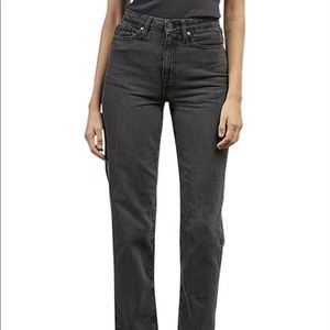 OUTLAND DENIM ABIGAIL HIGH RISE GIRLFRIEND JEAN NWT - Aged Black